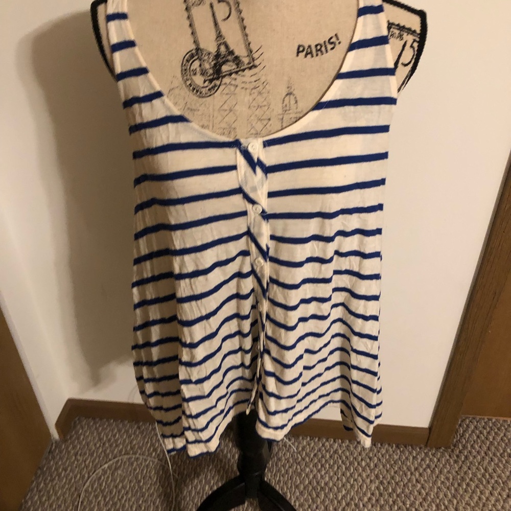 White and blue striped tunic